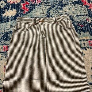 Boden navy and White Striped Skirt